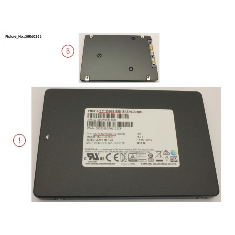 38060265 - SSD S3 256GB 2.5 SATA (7MM)