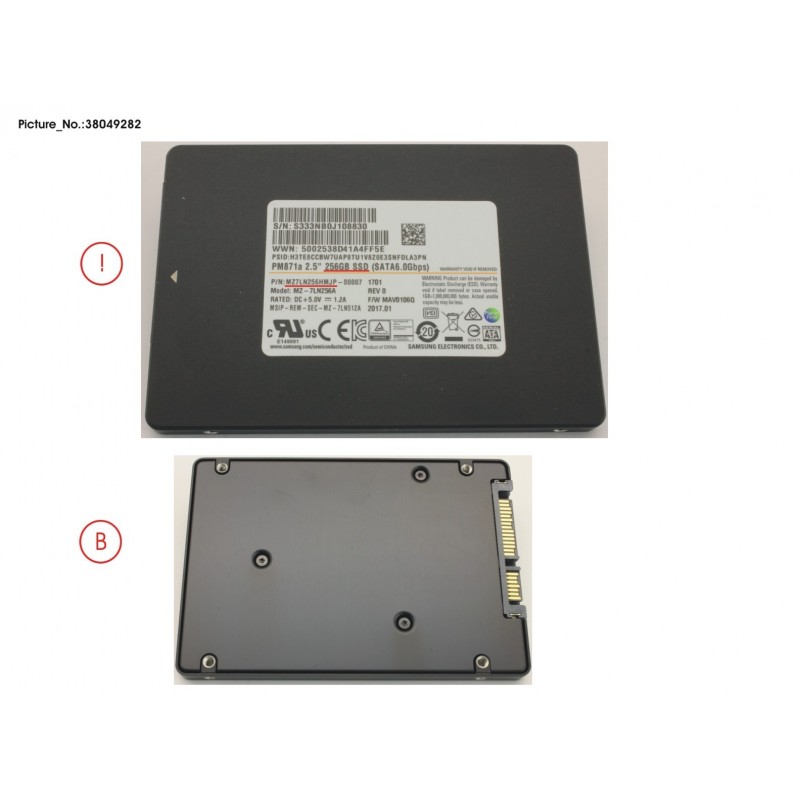 38049282 - SSD S3 256GB 2.5 SATA (7MM) (OPAL)