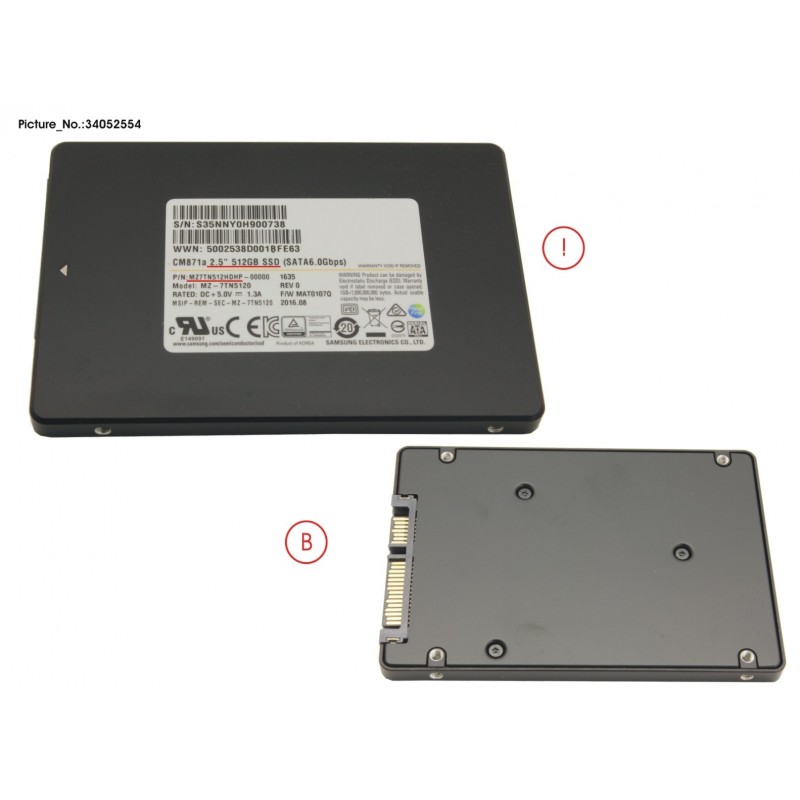 34052554 - SSD S3 512GB 2.5 SATA/UGS (7MM)