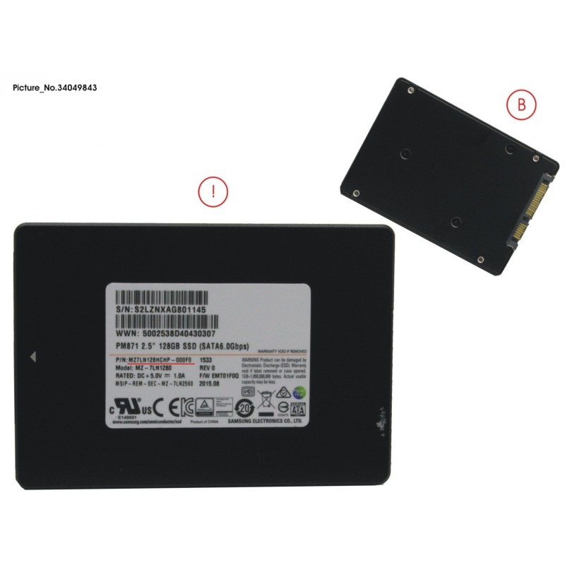 34049843 - SSD S3 128GB 2.5 SATA/UGS (7MM)