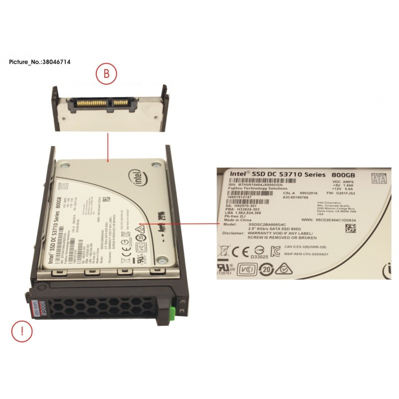 38046714 - SSD SATA 6G 800GB WRITE-INT. 2.5' H-P EP