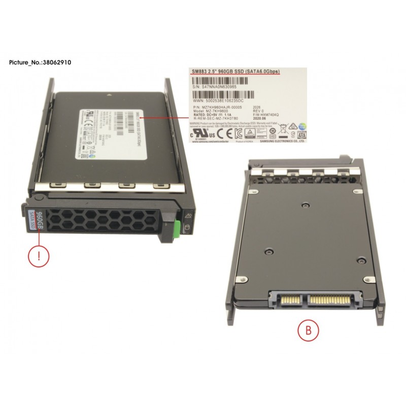 38062910 - SSD SATA 6G 960GB MIXED-USE 2.5' H-P EP