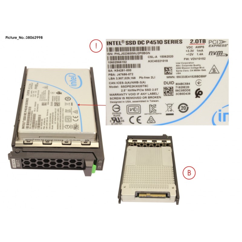 38062998 - SSD PCIE3 2TB READ-INT. 2.5' H-P EP