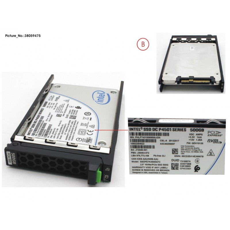 38059475 - SSD PCIE3 500GB READ-INT. 2.5' H-P LP