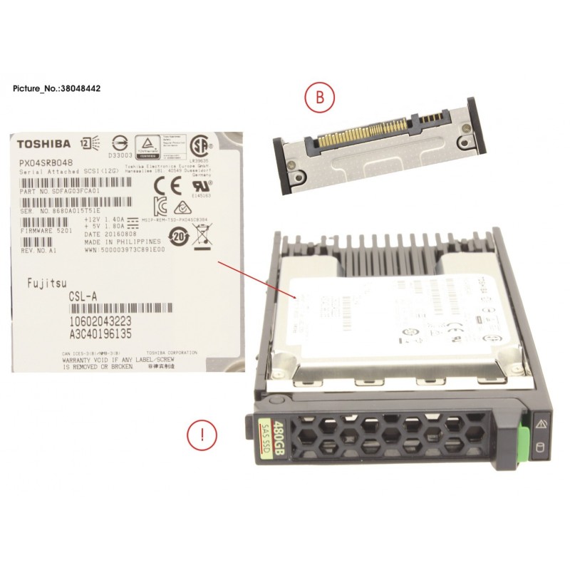 38048442 - SSD SAS 12G 480GB READ-INT. 2.5' H-P EP