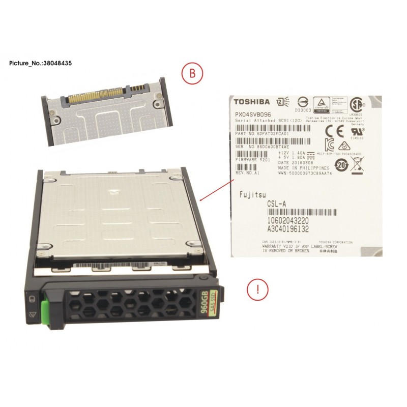 38048435 - SSD SAS 12G 960GB MIXED-USE 2.5' H-P EP