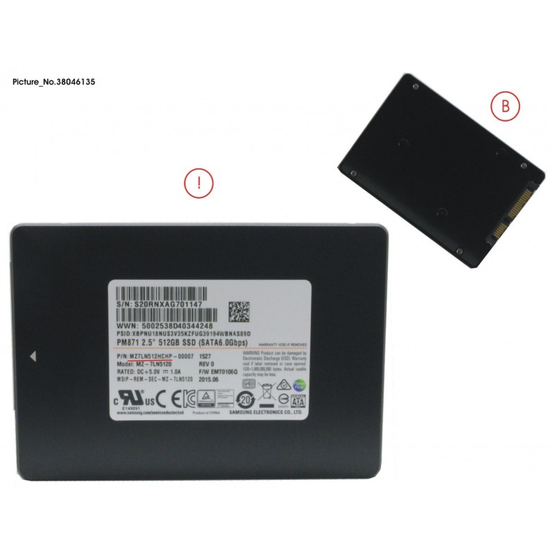 38046134 - SSD S3 512GB 2.5 SATA (7MM) (OPAL)