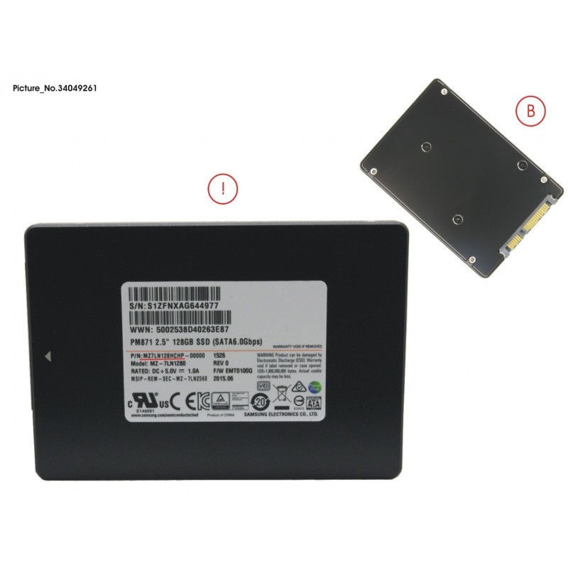 34049261 - SSD S3 128GB 2.5 SATA/UGS (7MM)