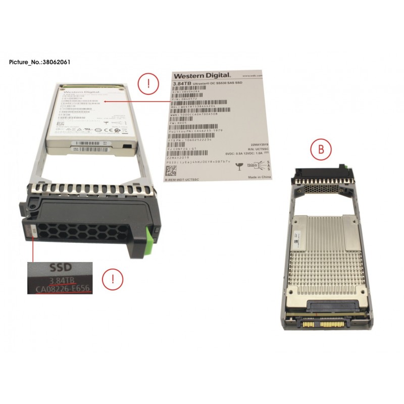 38062061 - DX S3/S4 SSD SAS 2.5" 3.84TB DWPD1 12G