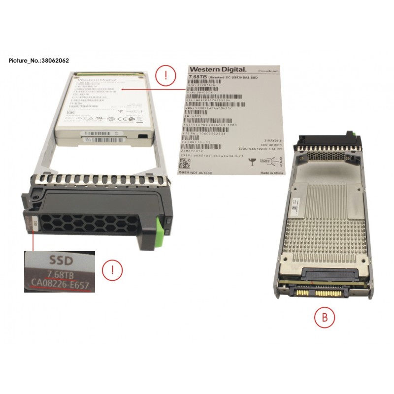 38062062 - DX S3/S4 SSD SAS 2.5" 7.68TB DWPD1 12G