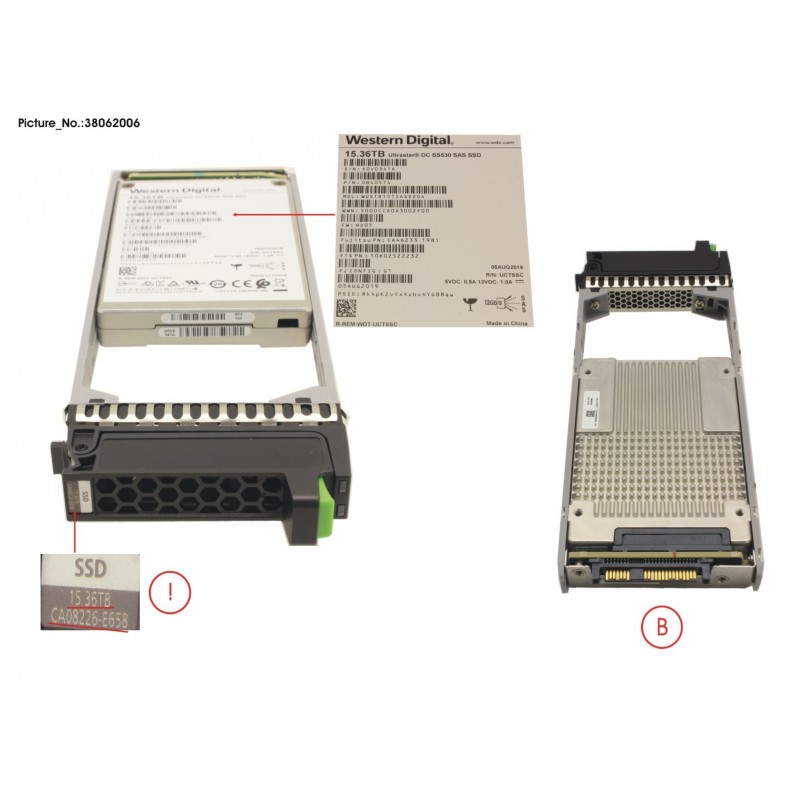 38062006 - DX S4 SSD SAS 2.5" 15.36TB DWPD1 12G