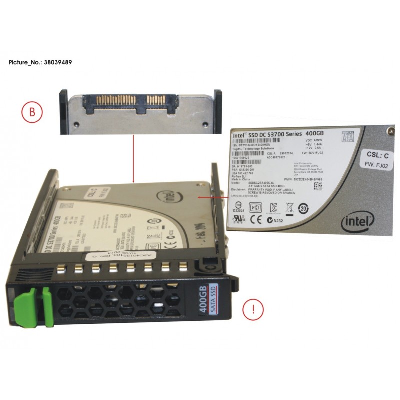 38039489 - SSD SATA 6G 400GB MAIN 2.5' H-P EP