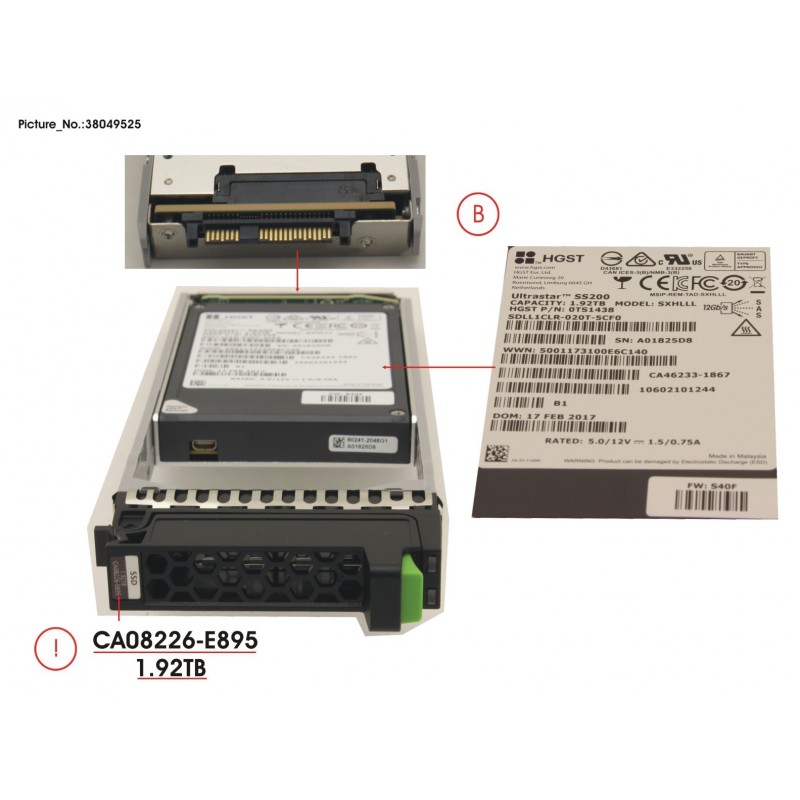 38049525 - DX MLC SSD SAS 2.5' 1.92TB 12G