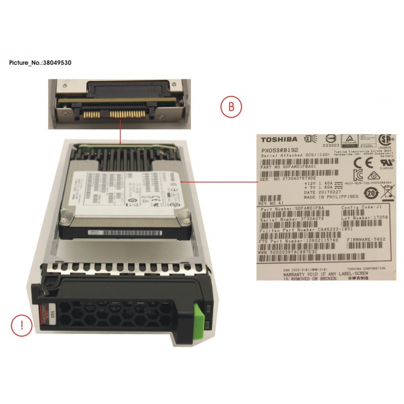 38049530 - DX MLC SSD SAS 2.5' 1.92TB 12G