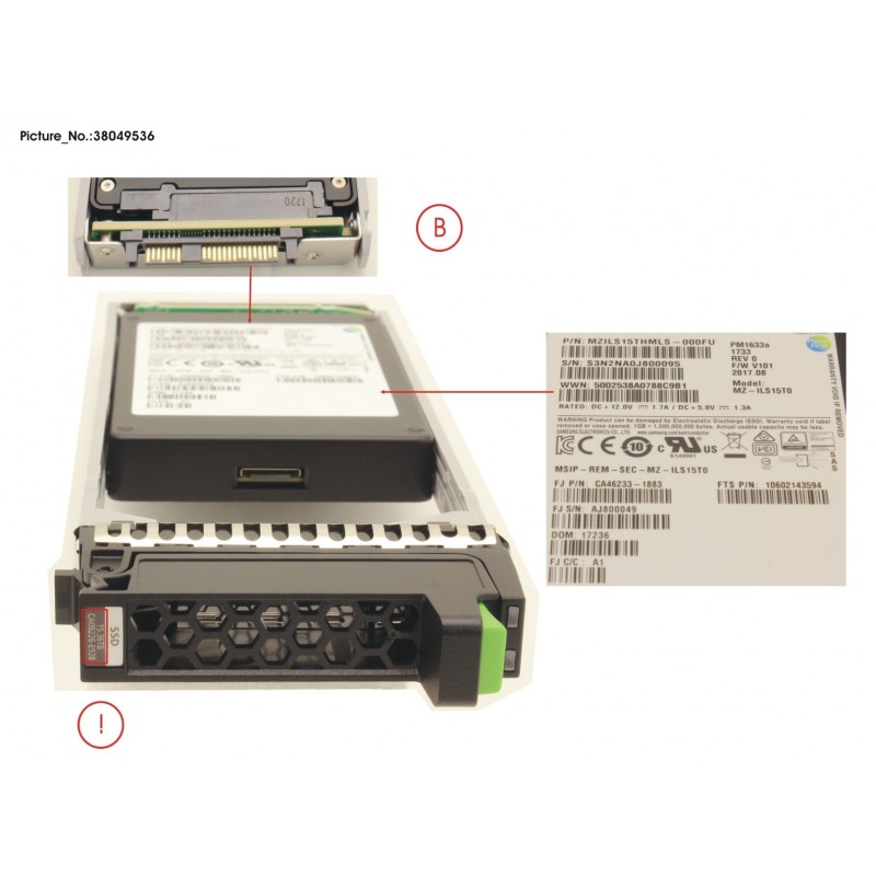 38049536 - DX MLC SSD SAS 2.5' 15.36TB 12G