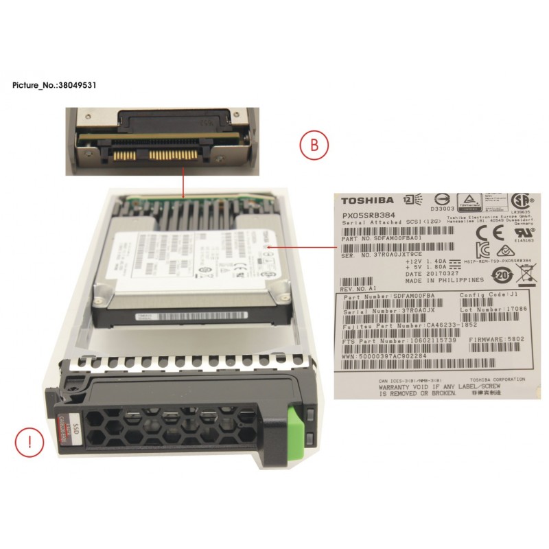 38049531 - DX MLC SSD SAS 2.5' 3.84TB 12G