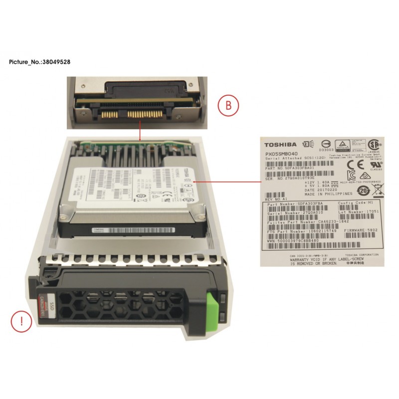 38049528 - DX MLC SSD SAS 2.5' 400GB 12G