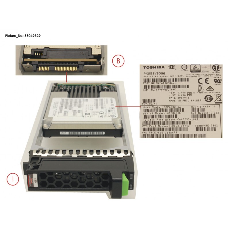38049529 - DX MLC SSD SAS 2.5' 960GB 12G