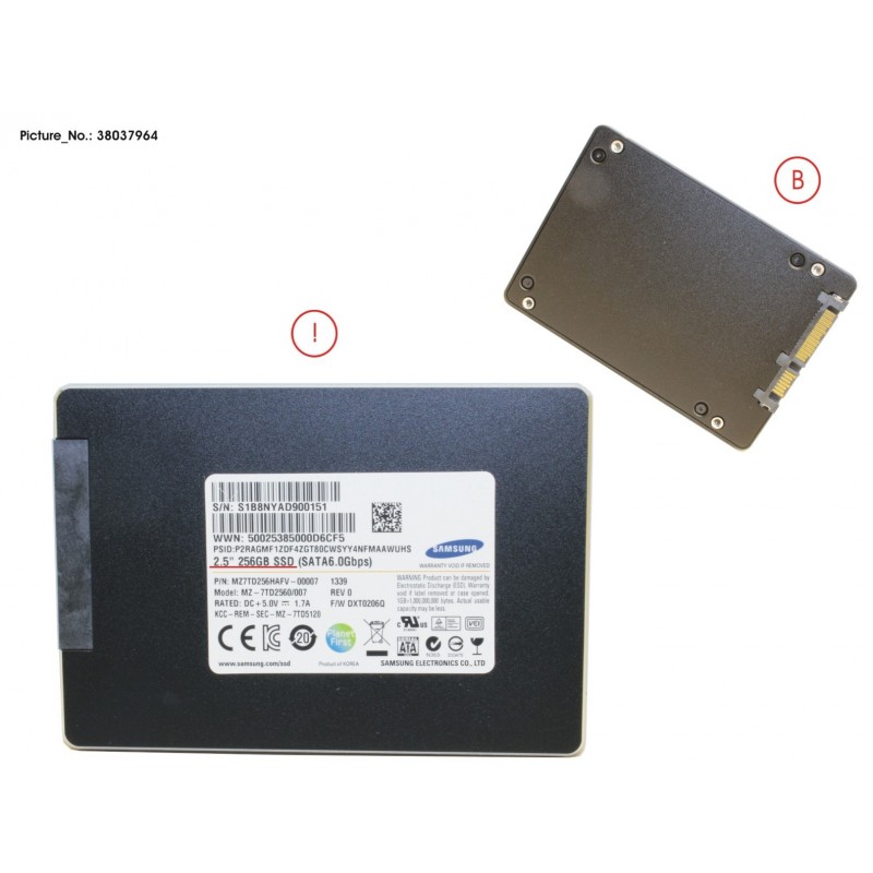 38037964 - SSD S3 256GB (FDE)2.5 SATA (7MM)
