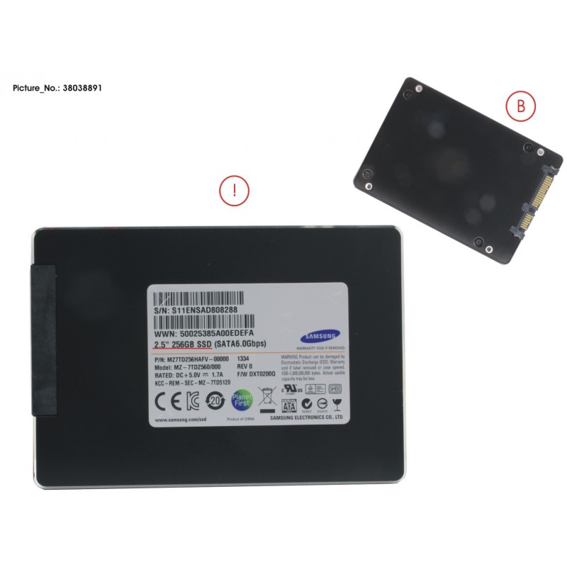 38038891 - SSD S3 256GB 2.5 SATA/UGS (7MM)