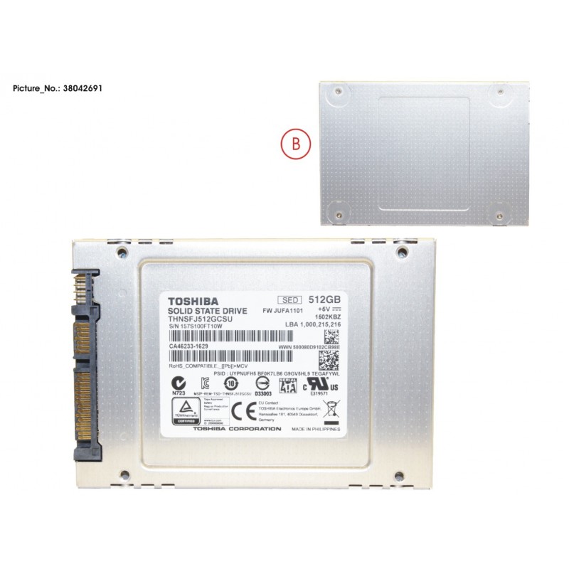 38042691 - SSD S3 512GB 2.5 SATA/TOS(FDE) (7MM)