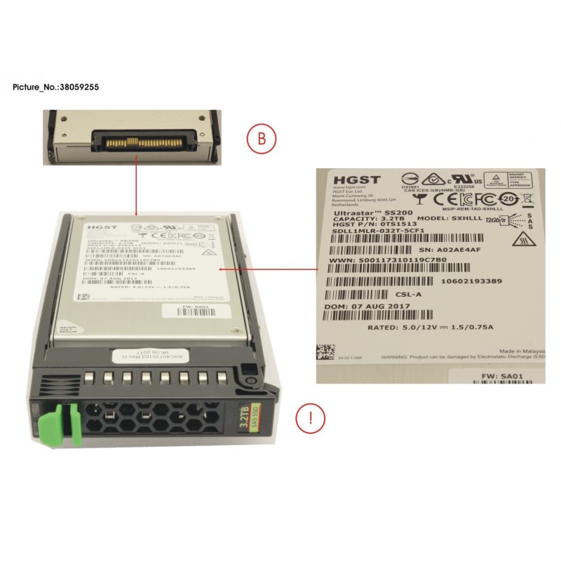 38059255 - SSD SAS 12G 3.2TB MIXED-USE 2.5' H-P EP