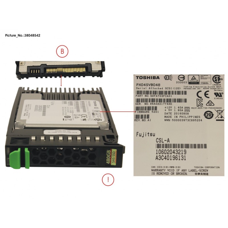 38048542 - SSD SAS 12G 480GB MIXED-USE 2.5' H-P EP