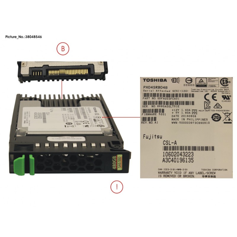 38048546 - SSD SAS 12G 480GB READ-INT. 2.5' H-P EP