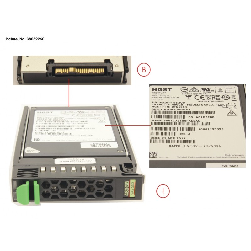 38059260 - SSD SAS 12G 480GB READ-INT. 2.5' H-P EP