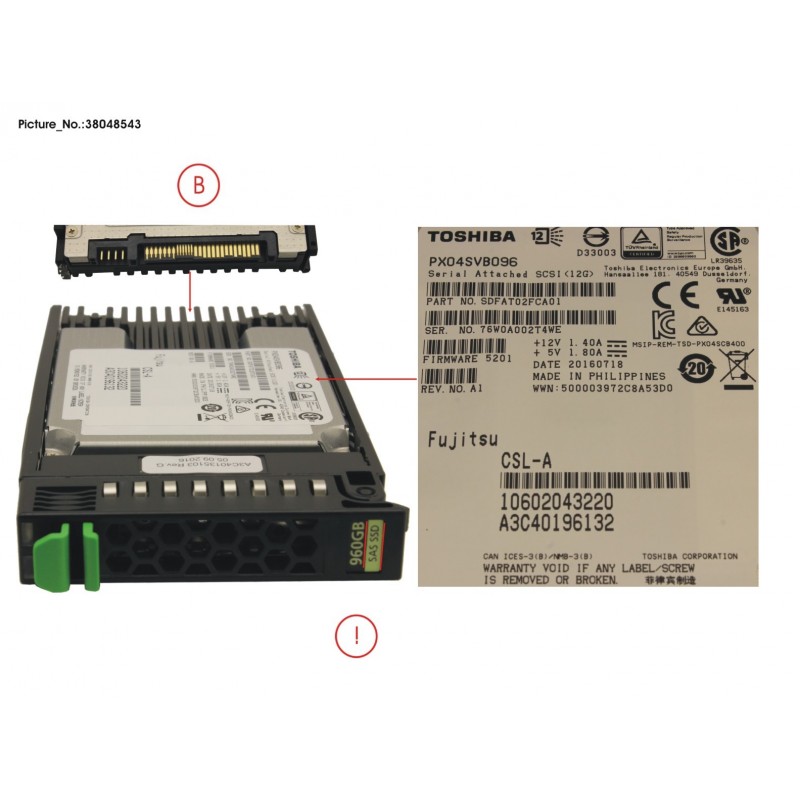 38048543 - SSD SAS 12G 960GB MIXED-USE 2.5' H-P EP