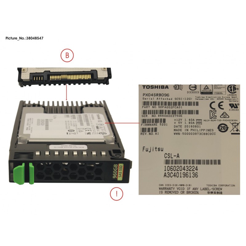 38048547 - SSD SAS 12G 960GB READ-INT. 2.5' H-P EP