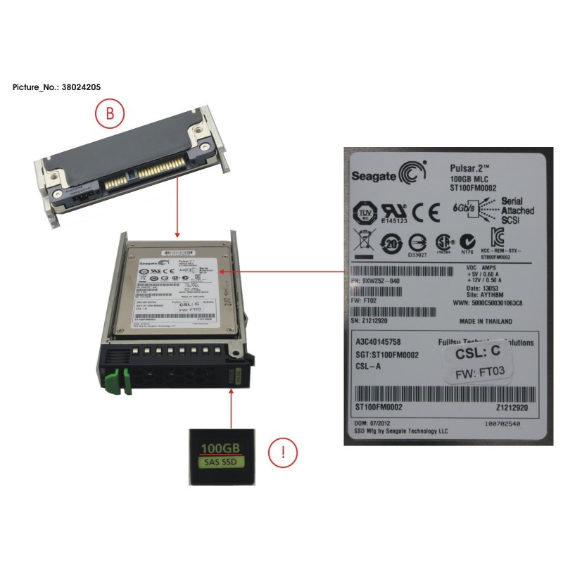 38024205 - SSD SAS 6G 100GB MLC HOT PL 2.5' EP PERF