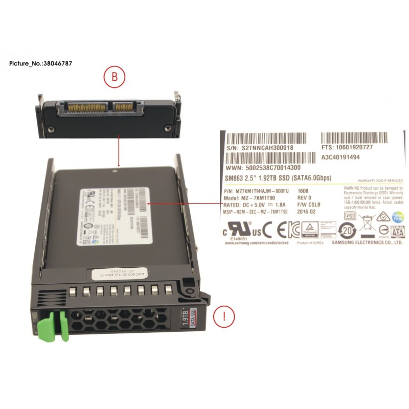 38046787 - SSD SATA 6G 1.92TB MIXED-USE 2.5' H-P EP