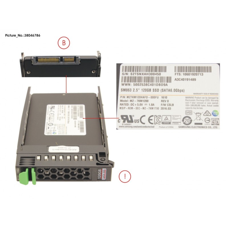 38046786 - SSD SATA 6G 120GB MIXED-USE 2.5' H-P EP