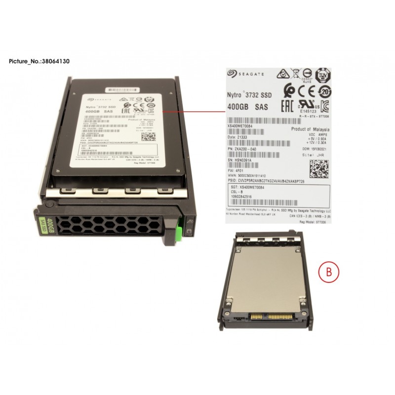 38064130 - SSD SAS 12G WI 400GB IN SFF SLIM