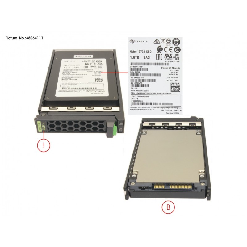38064111 - SSD SAS 12G WI 1.6TB IN SFF SLIM