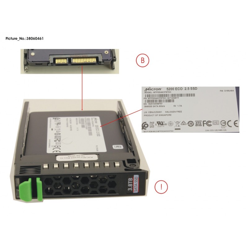 38060461 - SSD SATA 6G 3.84TB READ-INT. 2.5' H-P EP