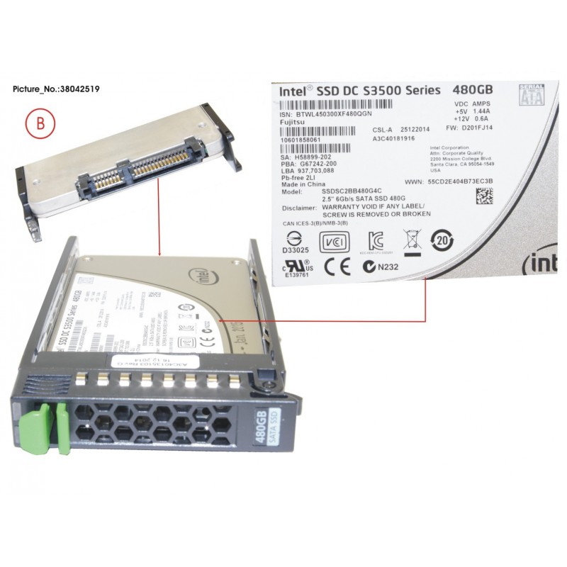 38042519 - SSD SATA 6G 480GB READ-INTEN 2.5' H-P EP