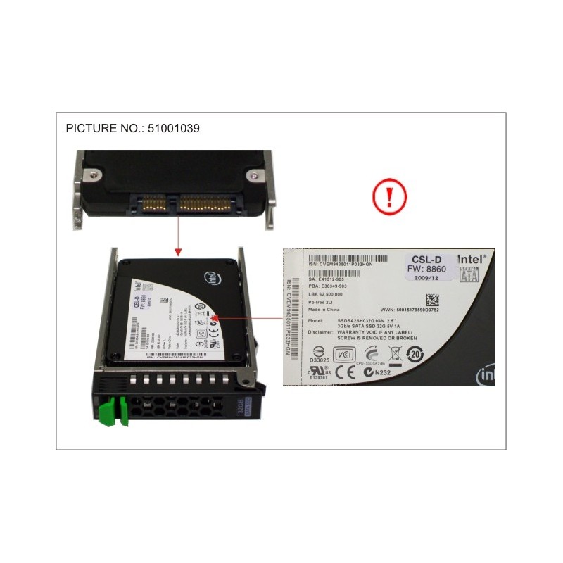 34025189 - SSD SATA 3G 32GB SLC HOT PLUG 2.5' EP