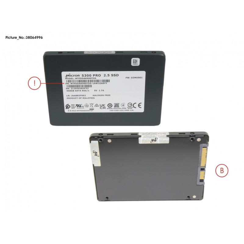 38064996 - SSD SATA 6G RI 960GB