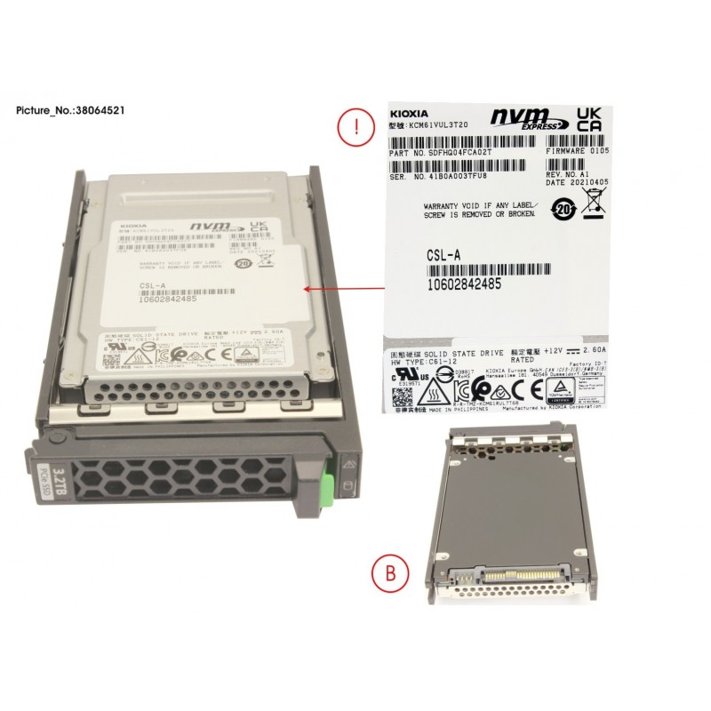 38064521 - SSD PCIE3 SFF MU 3.2TB