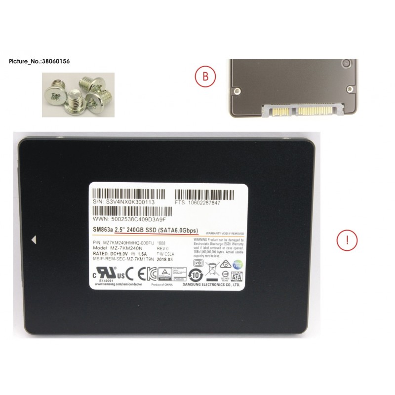 38060156 - SSD SATA 6G 240GB MIX-USE 2.5' N H-P EP