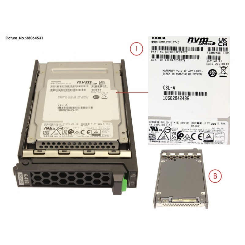 38064531 - SSD PCIE3 SFF MU 6.4TB
