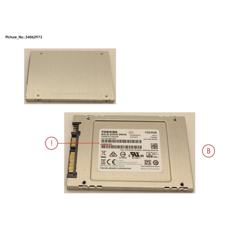 34062973 - SSD S3 1TB 2.5 SATA/TOS(FDE) (7MM)