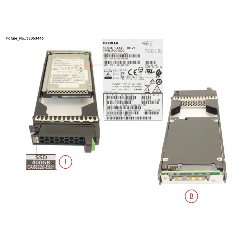 38063446 - DX S3/S4 SSD SAS 2.5" 400GB 12G