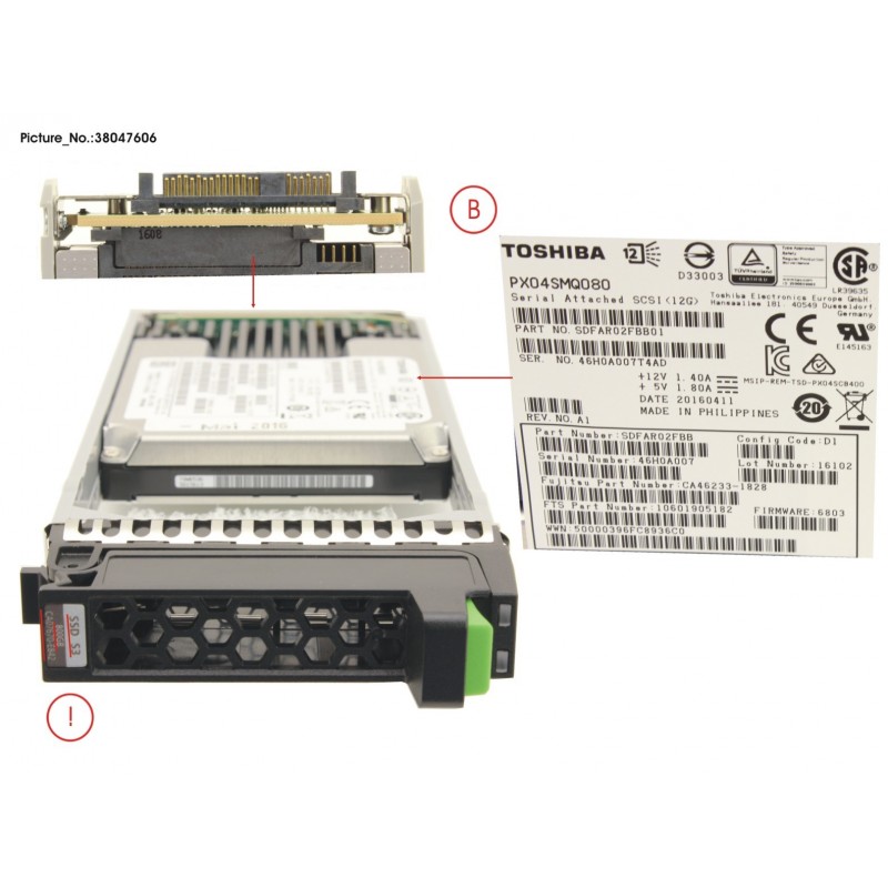 38047606 - DXS3 SED SSD SAS 800GB 12G 2.5 X1