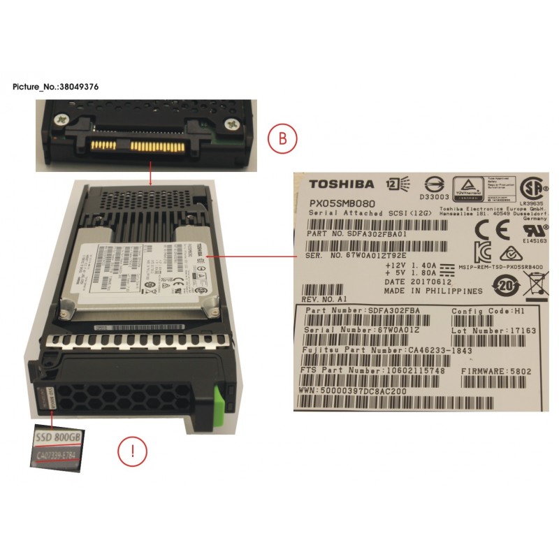 38049376 - DX S2 MLC SSD SAS 800GB 2.5 X1