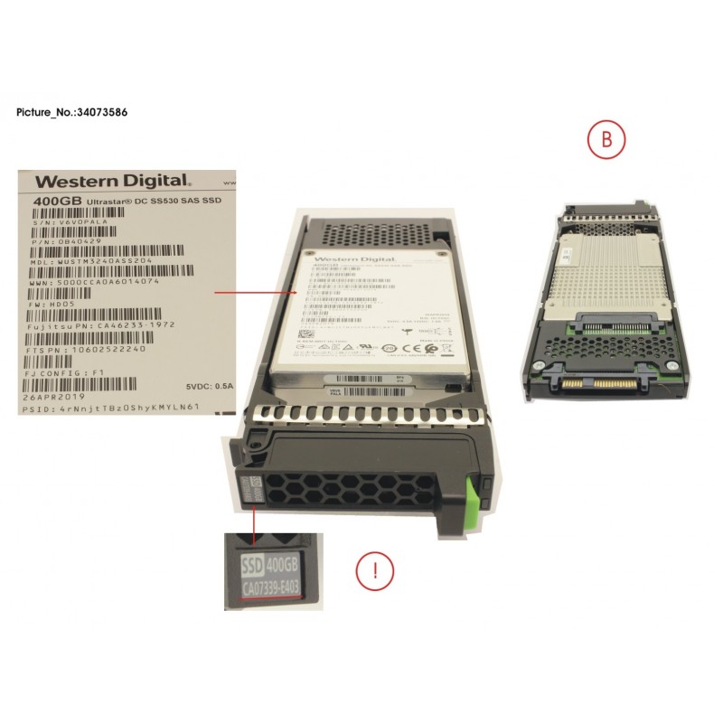 34073586 - DX S2 SSD SAS 400GB 2.5
