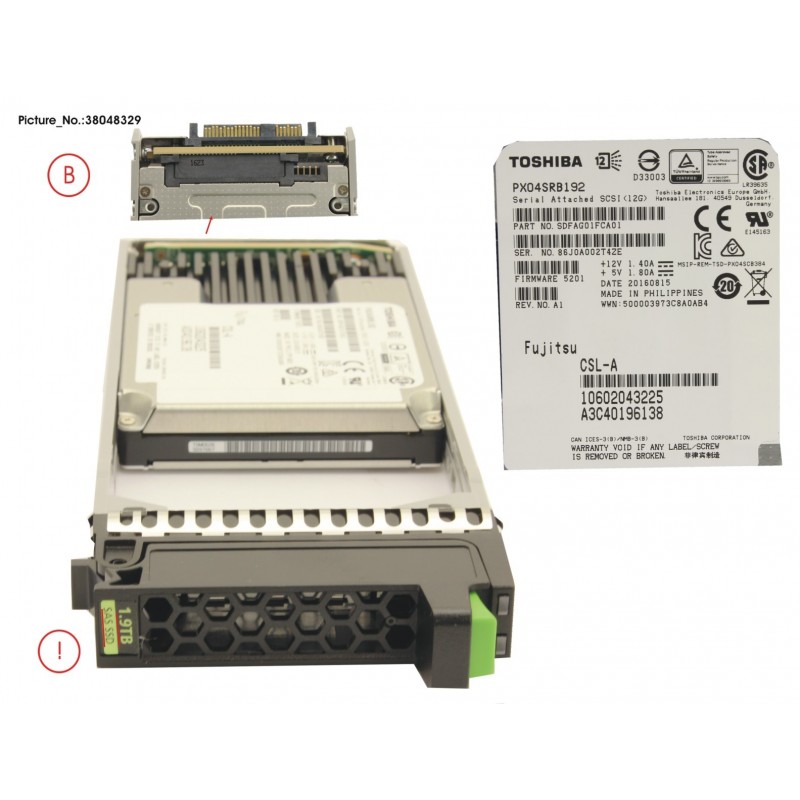 38048329 - JX40 S2 MLC SSD 1.92TB 1DWPD