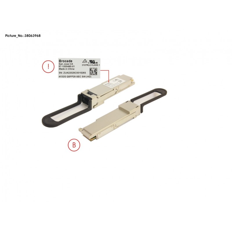 38063968 - FRU, SWL,4X32G QSFP WITH BREAKOUT, SECUR